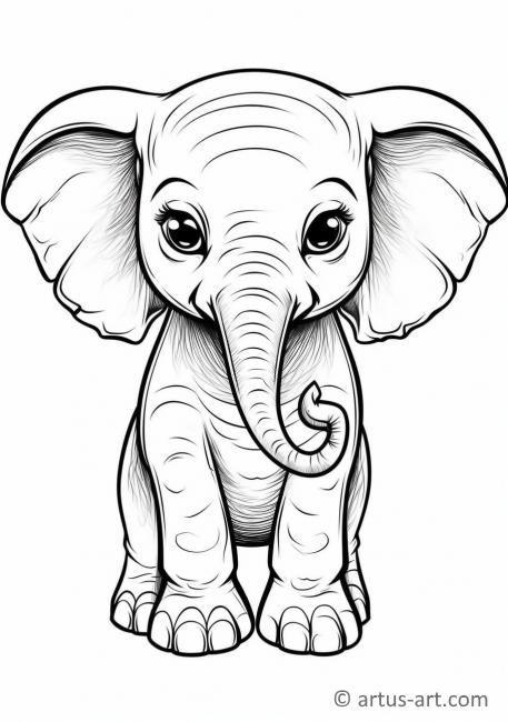 Page de coloriage d'éléphant mignon pour enfants